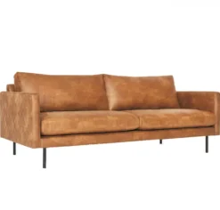 Outlet HomingXL 3 zitsbank - Daisy - met doorgestikte armleuning - leer Colorado cognac 03