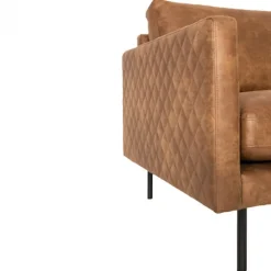 Outlet HomingXL 3 zitsbank - Daisy - met doorgestikte armleuning - leer Colorado cognac 03
