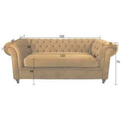 Outlet Dutch by HomingXL 2,5 zitsbank - Giethoorn - Kronos fluweel roze 29