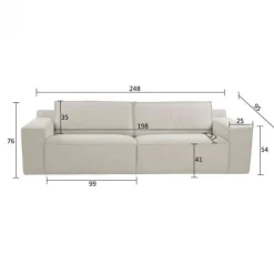 Outlet Dutch by HomingXL 3 zitsbank - Marken - City beige 03