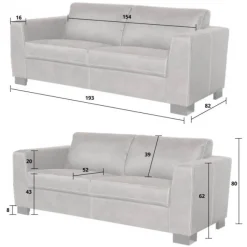 Best HomingXL 3 zitsbank - Polka - leer Colorado cognac 03