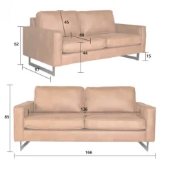 New HomingXL 2 zitsbank - Riverdance - leer Colorado antraciet 01