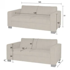 Discount HomingXL 2 zitsbank - Shuffle - stof Missouri cognac 03