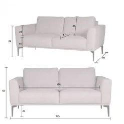 Best HomingXL 2 zitsbank - Tulp - leer Colorado cognac 03