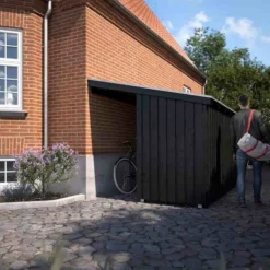 Discount Plus Danmark Aanbouw berging half dicht 9,5 m2 onbehandeld 217 x 430 x 219 cm