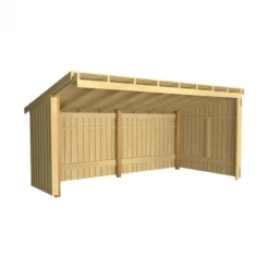 Discount Plus Danmark Aanbouw berging half dicht 9,5 m2 onbehandeld 217 x 430 x 219 cm