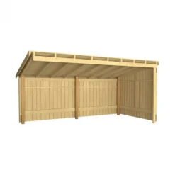 Clearance Plus Danmark Aanbouw berging open 9,5 m2 onbehandeld 217 x 430 x 219 cm