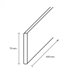 Online Bo Lundgren Afwerkkap Links - Vasteras Zwart Houtnerf - 69 x 7 cm