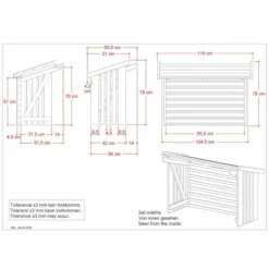 Online Plus Danmark Airco ombouw hout - zwart - 116 x 56 x 78 cm (BxDxH)
