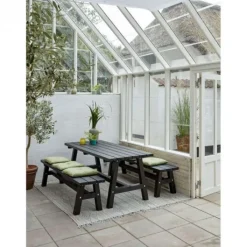 Outlet Plus Danmark Bank vuren - Country gegrond zwart 37 x 177 x 46 cm