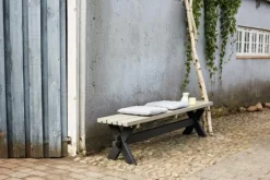 New Plus Danmark Bank vuren geimpregneerd - Nostalgi zwart en grijsbruin 38 x 177 x 44 cm