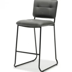 Bo Lundgren Barkruk Milaan - leer Vintage antraciet