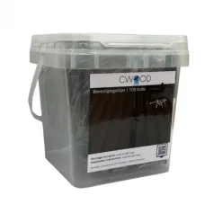 Best C-Wood Bevestigingsclips kunststof donkerbruin incl RVS schroeven (100 stuks)