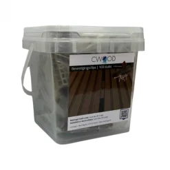 New C-Wood Bevestigingsclips kunststof teak bruin incl RVS schroeven (100 stuks)