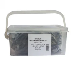 Best C-Wood Bevestigingsclips RVS zwart incl schroeven+boor+bitje (100 stuks)