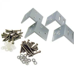 Best C-Wood Bevestigingshoekjes - blank aluminium met schroeven - 4 stuks