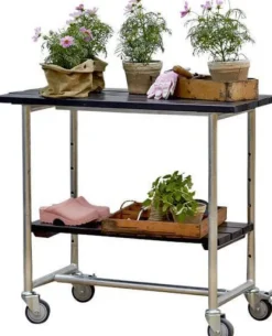 Hot Plus Danmark Bijzettafel vuren geimpregneerd - Urban met plank zwart 50 x 100 x 90 cm