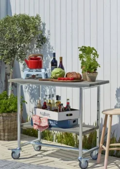 Hot Plus Danmark Bijzettafel vuren geimpregneerd - Urban met plank zwart 50 x 100 x 90 cm