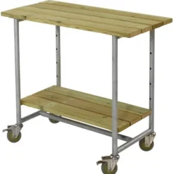 Clearance Plus Danmark Bijzettafel vuren geimpregneerd - Urban met plank 50 x 100 x 90 cm