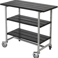 Outlet Plus Danmark Bijzettafel vuren geimpregneerd - Urban met twee planken zwart 50 x 100 x 90 cm