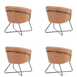 Discount Bo Lundgren Eetkamerstoel - Nova - lederlook Soft cognac (4 stuks)