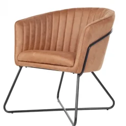 Discount Bo Lundgren Eetkamerstoel - Nova - lederlook Soft cognac (4 stuks)