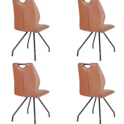 Sale Bo Lundgren Eetkamerstoel - Carlos - leer Vintage cognac (4 stuks)