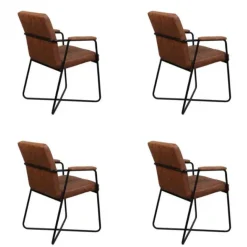 Bo Lundgren Eetkamerstoel - Henry - lederlook Soft cognac (4 stuks)