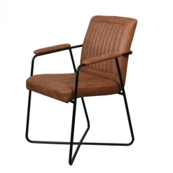 Bo Lundgren Eetkamerstoel - Henry - lederlook Soft cognac (4 stuks)