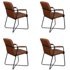 Clearance Bo Lundgren Eetkamerstoel - Henry - leer Vintage cognac (4 stuks)