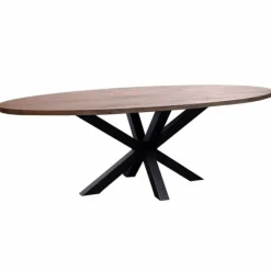 Discount HomingXL Boomstamtafel ovaal massief Acacia - 240 x 110 cm - Bladdikte 4 cm - Matrixpoot