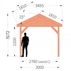 Best TrendHout Buitenverblijf zadeldak Betula - 3 meter diep