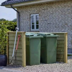 Hot Plus Danmark Containerscherm dubbel vuren - Klink groen geimpregneerd 90 x 174 x 104 cm