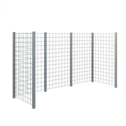 Clearance Plus Danmark Containerscherm stalen traliewerk - gegalvaniseerd - 89 x 258 x 147 cm