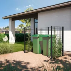 Hot Plus Danmark Containerscherm stalen traliewerk - zwart - 89 x 173,5 x 147 cm