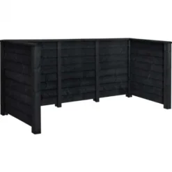 New Plus Danmark Containerscherm vuren - Klink zwart 97 x 294 x 108 cm