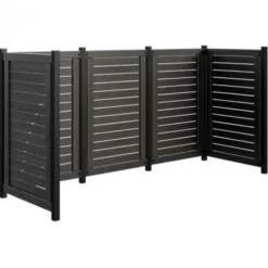 Online Plus Danmark Containerscherm vuren - Lund zwart 85 x 245 x 124 cm