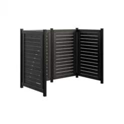 Outlet Plus Danmark Containerscherm vuren dubbel - Lund zwart 85 x 165 x 124 cm