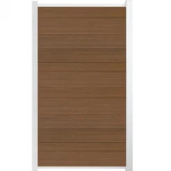 Discount C-Wood Schutting composiet co-extrusie Como teak met wit aluminium kader (90 x 180 cm)