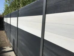 Clearance C-Wood Schutting composiet co-extrusie Garda antraciet met antraciet aluminium kader (180 x 180 cm)