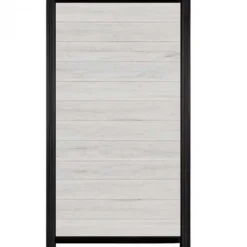 Online C-Wood Schutting composiet co-extrusie Garda beige met zwart aluminium kader (90 x 180 cm)