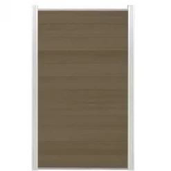 Sale C-Wood Schutting composiet co-extrusie Garda vergrijsd bruin met blank alu kader (90 x 180 cm)