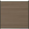 New C-Wood Schutting composiet co-extrusie Garda vergrijsd bruin met antraciet alu kader (180 x 180 cm)