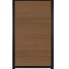 C-Wood Schutting composiet co-extrusie Como teak met zwart aluminium kader (90 x 180 cm)