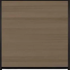 Discount C-Wood Schutting composiet co-extrusie Garda vergrijsd bruin met zwart aluminium kader (180 x 180 cm)