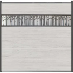 C-Wood Schutting composiet co-extrusie Como beige met antraciet alu kader (180 x 180 cm)