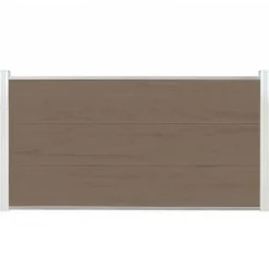 Outlet C-Wood Schutting composiet co-extrusie Como vergrijsd bruin met blank aluminium kader (180 x 90 cm)