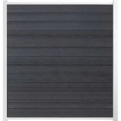 Online C-Wood Schutting composiet co-extrusie Garda antraciet met wit aluminium kader (180 x 200 cm)