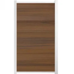 Outlet C-Wood Schutting composiet co-extrusie Garda teak met wit aluminium kader (90 x 180 cm)