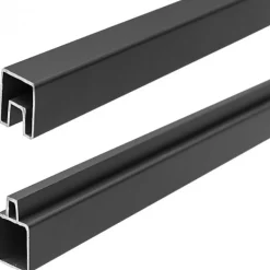 Clearance C-Wood Schutting composiet co-extrusie Como vergrijsd bruin met antraciet alu kader (180 x 90 cm)